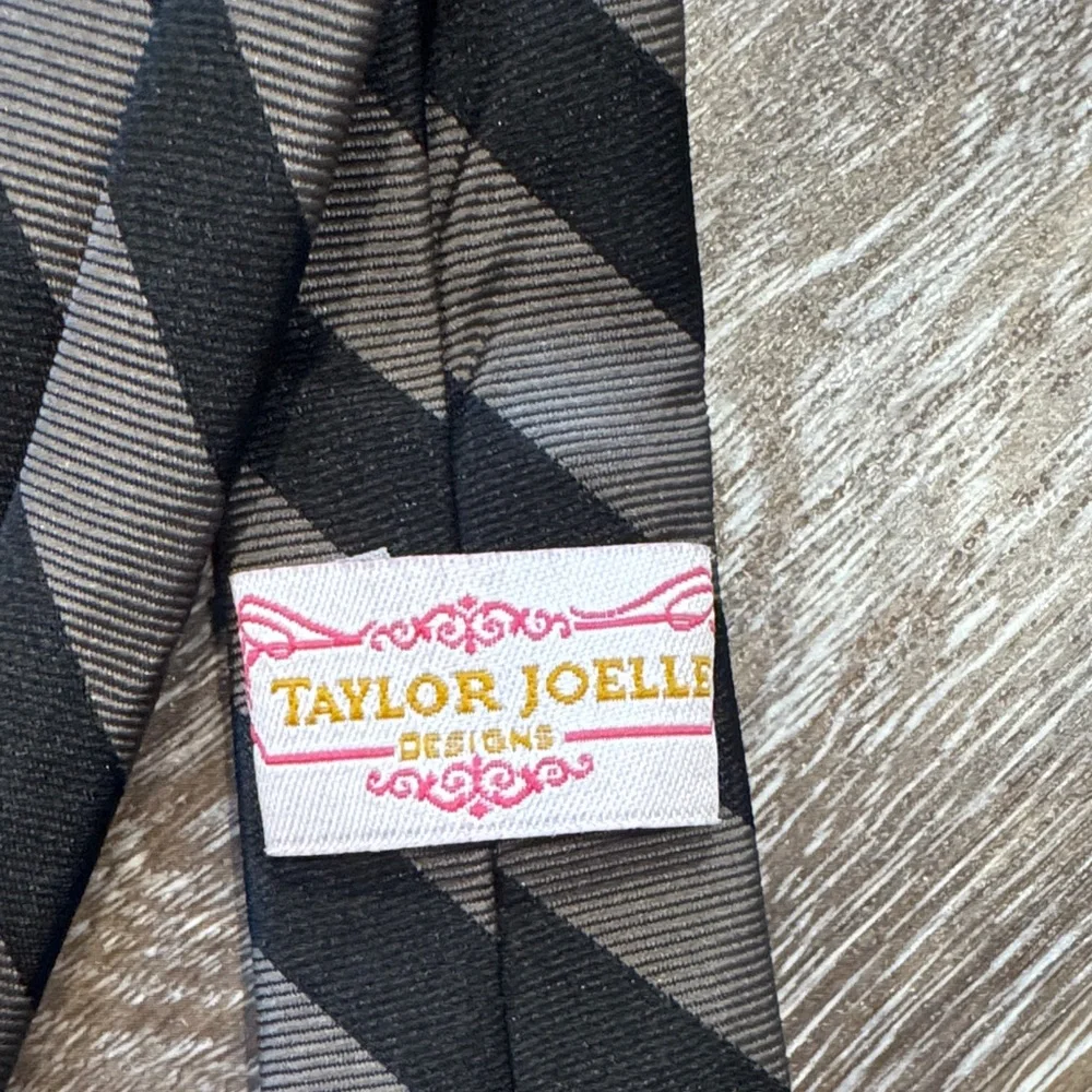 Black and Gray Striped Tie